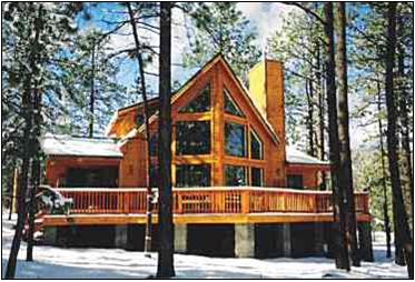 Chicory 3br model with Western Red Cedar log siding