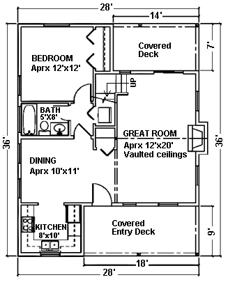 Cabin Kit Plan - Kinnikinnick floor plan