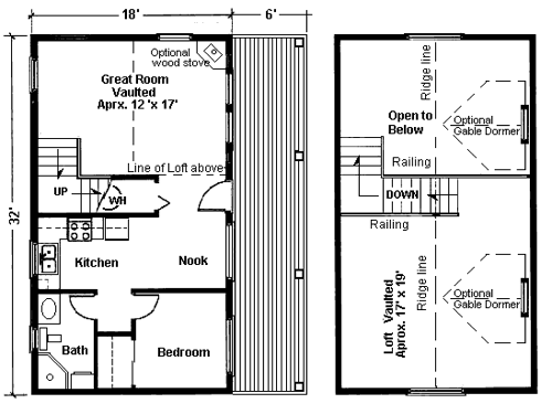Cabin Kit Plan - Redstone floor plan