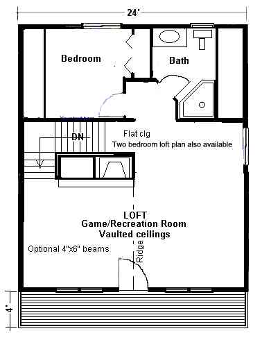 Cabin Kit Plan - Rockridge loft level