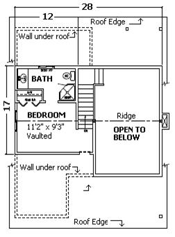 Cabin Kit Plan - Kinnikinnick floor plan - loft