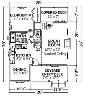 Cabin Kit Plan - Kinnikinnick floor plan