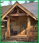 Timber frame entry, large 8"-10" Doug fir posts, beams, rafters