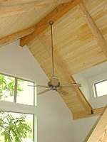 Pine paneling and Douglas fir ceiling beams